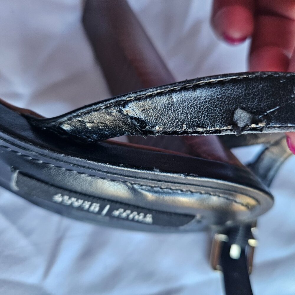 White House Black Market Celina 4.5”Heel Textured Open Toe Platform Sandal 8M - Picture 10 of 11